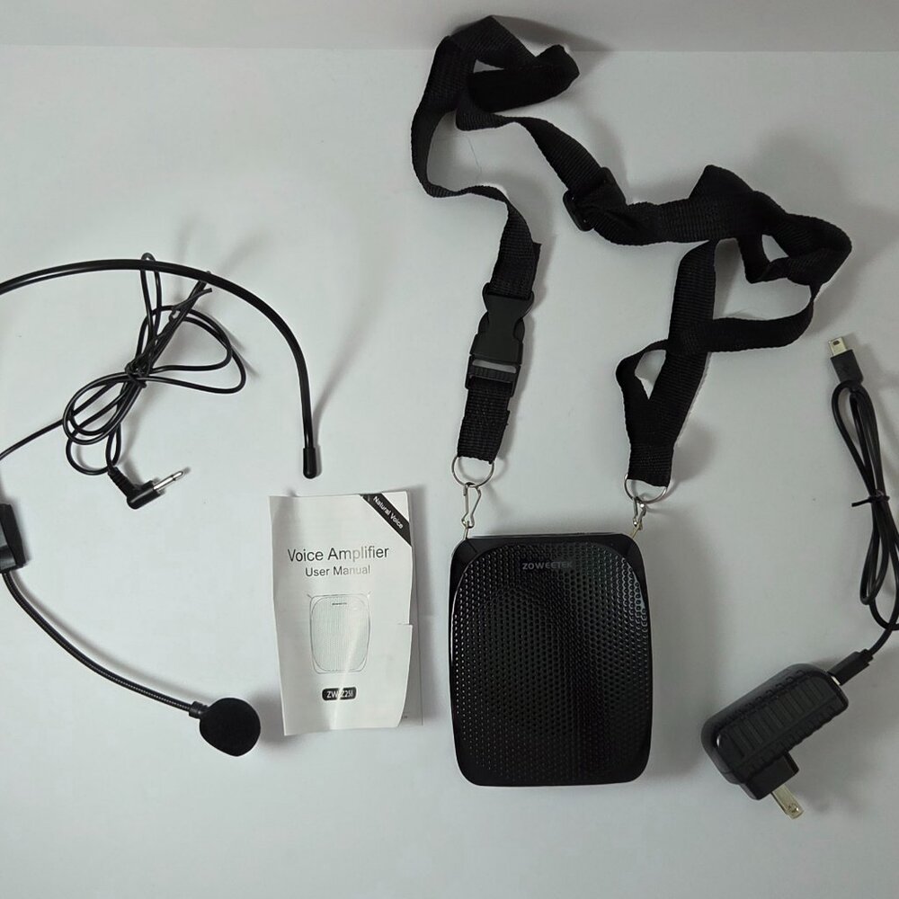 Voice Amplifier Portable PA System, Black, Wired Headset w/Microphone, NWT